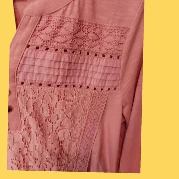 Style & co lace front henley top created size PS orange - Picture 5 of 12